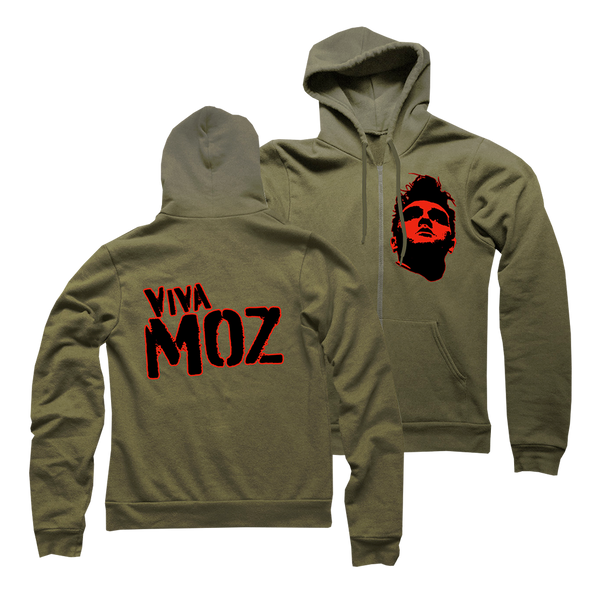 Viva Moz Army Green Zip Up Hoodie