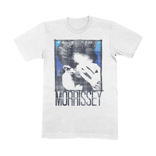Blue Background Tee - White